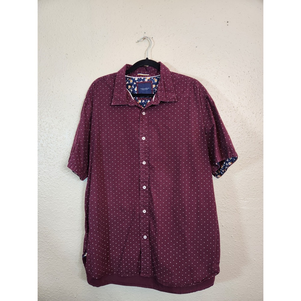 Cactus Man Ricky Singh Red Polka Dot Short Sleeve Button Up Shirt Size XXXL‎